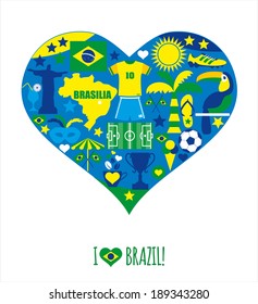 Brazil icon set. Flat design.