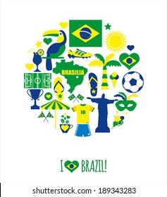 Brazil icon set. Flat design.