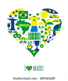 Brazil icon set. Flat design.