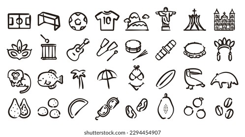 Brazil icon set (Hand draw version)