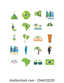 Brazil icon set pack, High Quality variety symbols Vector illustration