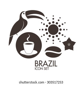 Brazil. Icon set. Vector illustration