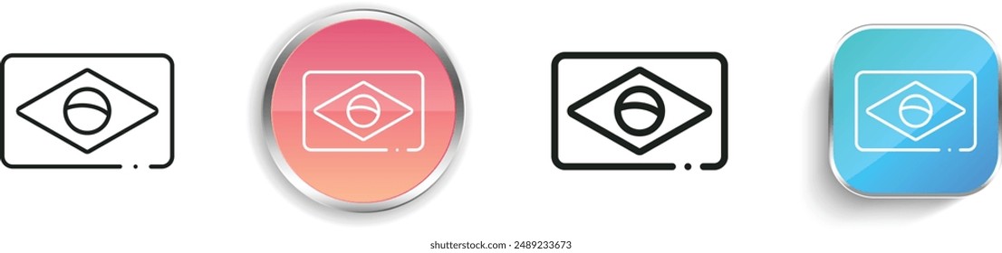 icono de brasil. Diseño delgado de estilo lineal, regular y de Botón aislado sobre fondo blanco