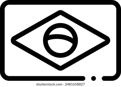 icono de brasil. Diseño De Estilo Lineal Delgado Aislado Sobre Fondo Blanco