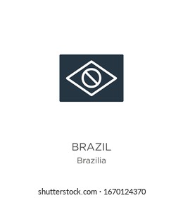 Brazil icon vector. Trendy flat brazil icon from brazilia collection isolated on white background. Vector illustration can be used for web and mobile graphic design, logo, eps10