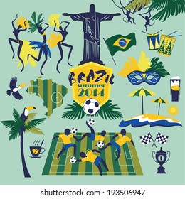 Brazil icons set