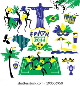 Brazil icons set