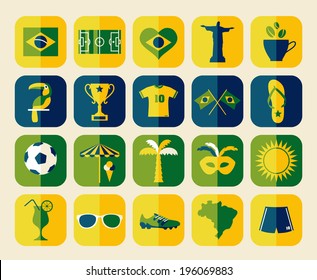 Brazil  icons set. Vector elements for your design.