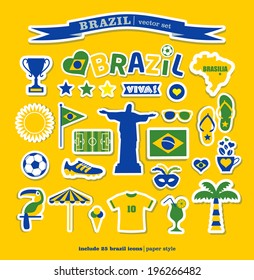 Brazil icons set. Vector elements for your design.