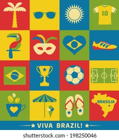 Brazil  icons set. Vector elements for your design.