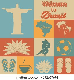Brazil icons. Vector set, EPS 8.