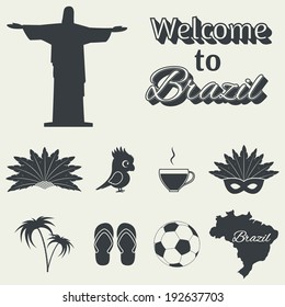 Brazil icons. Vector set, EPS 8.