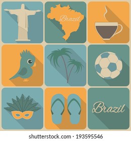 Brazil icons. Vector set, EPS 8.
