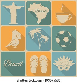 Brazil icons. Vector set, EPS 8.