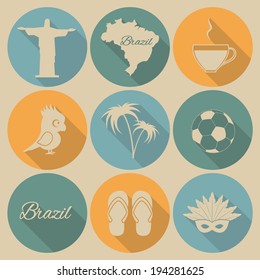 Brazil icons. Vector set, EPS 8.