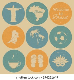 Brazil icons. Vector set, EPS 8.