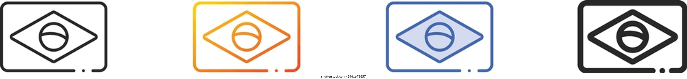brazil icon.Thin Linear, Gradient, Blue Stroke and bold Style Design Isolated On White Background