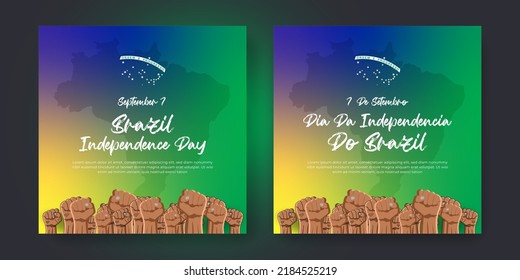 Brazil independence day 7 de setembro background social media post template