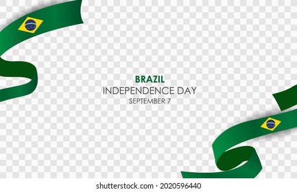 Brazil independence day 7 september realistic vector with balloons and brazil flag