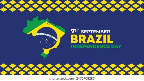 Brazil Independence Day 7 September. Independence Day Web Banner Background With Brazil Flag. Happy Brazil National Holiday Freedom Day Template For Brochure, Cover, Poster, Header, Invitation Card