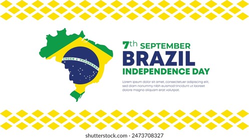 Día de la Independencia de Brasil 7 de setiembre. Fondo De Anuncio De Web Del Día De La Independencia Con Bandera De Brasil. Feliz Día Nacional De La Libertad De Festiva De Brasil Plantilla Para Folleto, Portada, Afiche, Encabezado, Tarjeta De Invitación