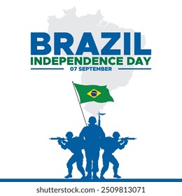 Brazil Independence day ,7 September, Brazil Independence day held on 7 September, greeting card, social media post design template,Brazil Independence day stock or vector illustration.