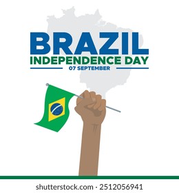 Brazil Independence day ,7 September, Brazil Independence day held on 7 September, greeting card, social media post design template,Brazil Independence day stock or vector illustration.