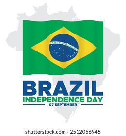 Brazil Independence day ,7 September, Brazil Independence day held on 7 September, greeting card, social media post design template,Brazil Independence day stock or vector illustration.