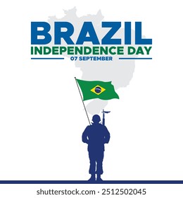 Brazil Independence day ,7 September, Brazil Independence day held on 7 September, greeting card, social media post design template,Brazil Independence day stock or vector illustration.