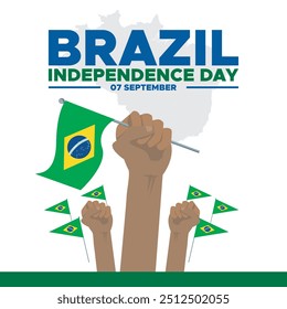 Brazil Independence day ,7 September, Brazil Independence day held on 7 September, greeting card, social media post design template,Brazil Independence day stock or vector illustration.