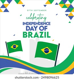 Día de la independencia de Brasil. 7 de septiembre Anuncio de celebración del Día de la Independencia de Brasil, Ilustración vectorial Abstractas para medios sociales Publicación, afiche con Elementos coloridos