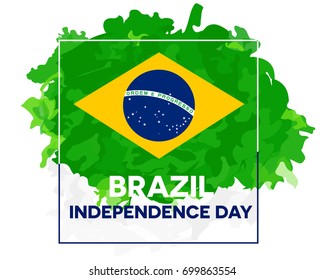 Brazil independence day abstract background design coupon banner and flyer, postcard, celebration vector illustration