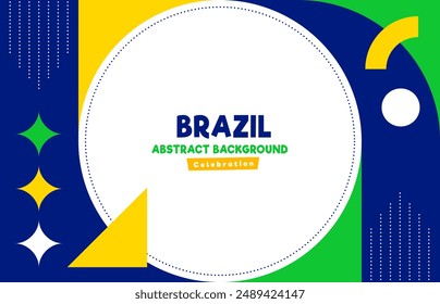 Brazil Independence Day abstract shapes background. Vector illustration template for poster, banner, greeting cards.