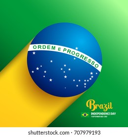 Brazil Independence Day Background in Brazlian Flag Color Concept. Celebration at 7 September 2017. Abstract Vector Illustration eps.10