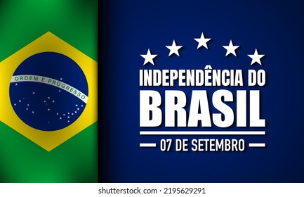 Brazil Independence Day Background Design. Translation : September 7th, Brazil Independence Day. Vector Illustration.