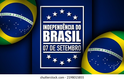 Brazil Independence Day Background Design. Translation : September 7th, Brazil Independence Day. Vector Illustration.