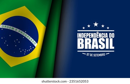 Diseño de fondo del Día de la Independencia de Brasil. Traducción: 7 de setiembre, Día de la Independencia de Brasil. Ilustración vectorial.