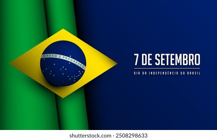 Brasilien Independence Day Hintergrunddesign. Übersetzung: 7. September, Brasilien Unabhängigkeitstag. Banner, Poster, Grußkarte. Vektorgrafik.