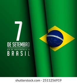 Dia da Independência do Brasil Tradução : 7 de setembro, Dia da Independência do Brasil. Banner, Poster, Cartão de Mensagens. Ilustração de vetor.