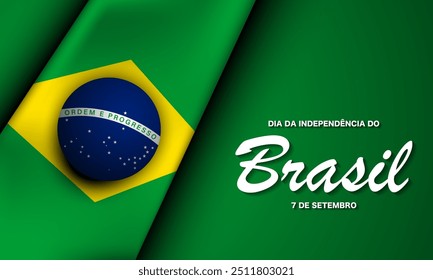 Dia da Independência do Brasil Tradução : 7 de setembro, Dia da Independência do Brasil. Banner, Poster, Cartão de Mensagens. Ilustração de vetor.