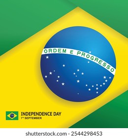 Dia da Independência do Brasil. 7 de setembro, independencia do brasil, tradução 7 de setembro, dia da independência do Brasil. Banner, modelo de cartaz ilustração vetorial EPS 10.