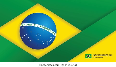 Dia da Independência do Brasil. 7 de setembro, independencia do brasil, tradução 7 de setembro, dia da independência do Brasil. Banner, modelo de cartaz ilustração vetorial EPS 10.