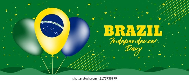 Brazil Independence day background  with Brazil flag-waving design illustration