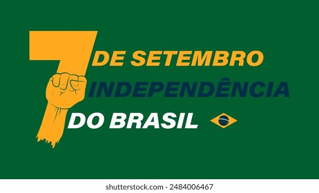 Brazil Independence Day Background.The inscription is written in Brazilian, translated September 7th, Brazil Independence Day, vector illustration