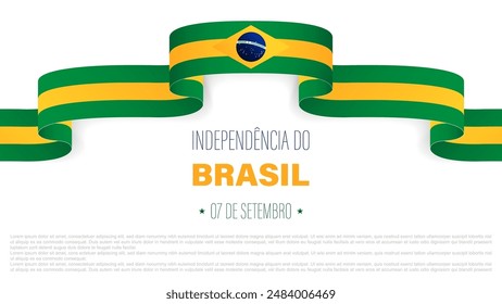 Brazil Independence Day Background.The inscription is written in Brazilian, translated September 7th, Brazil Independence Day, vector illustration