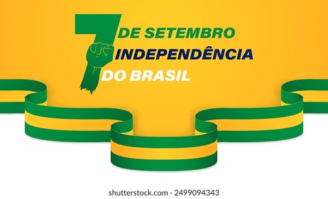 Brazil Independence Day Background.The inscription is written in Brazilian, translated September 7th, Brazil Independence Day, vector illustration