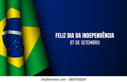 Brazil Independence Day Background. Translate :  Happy Independence Day, September 7. Vector Illustration