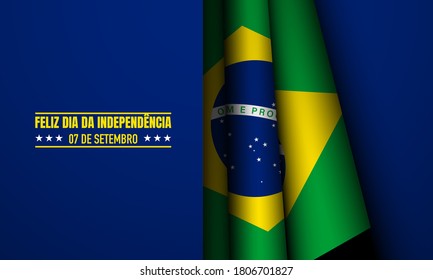 Brazil Independence Day Background. Translate :  Happy Independence Day, September 7. Vector Illustration