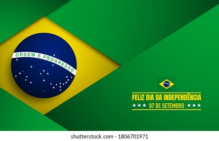 Brazil Independence Day Background. Translate :  Happy Independence Day, September 7. Vector Illustration