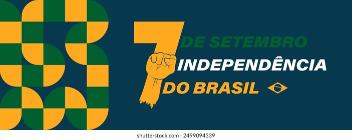 Brazil Independence Day Banner.The inscription is written in Brazilian, translated September 7th, Brazil Independence Day, vector illustration